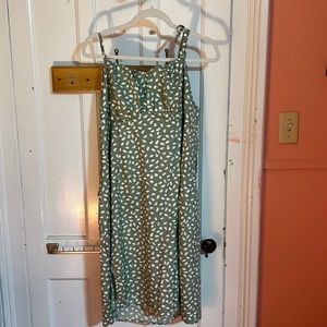 Shein Curve green polka date dress
